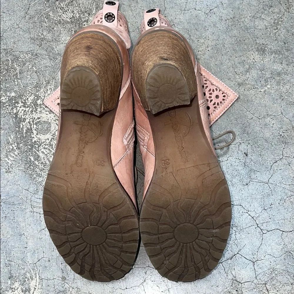 * Women's Pink Lace-Up Ankle Boots - Picture 6 of 7